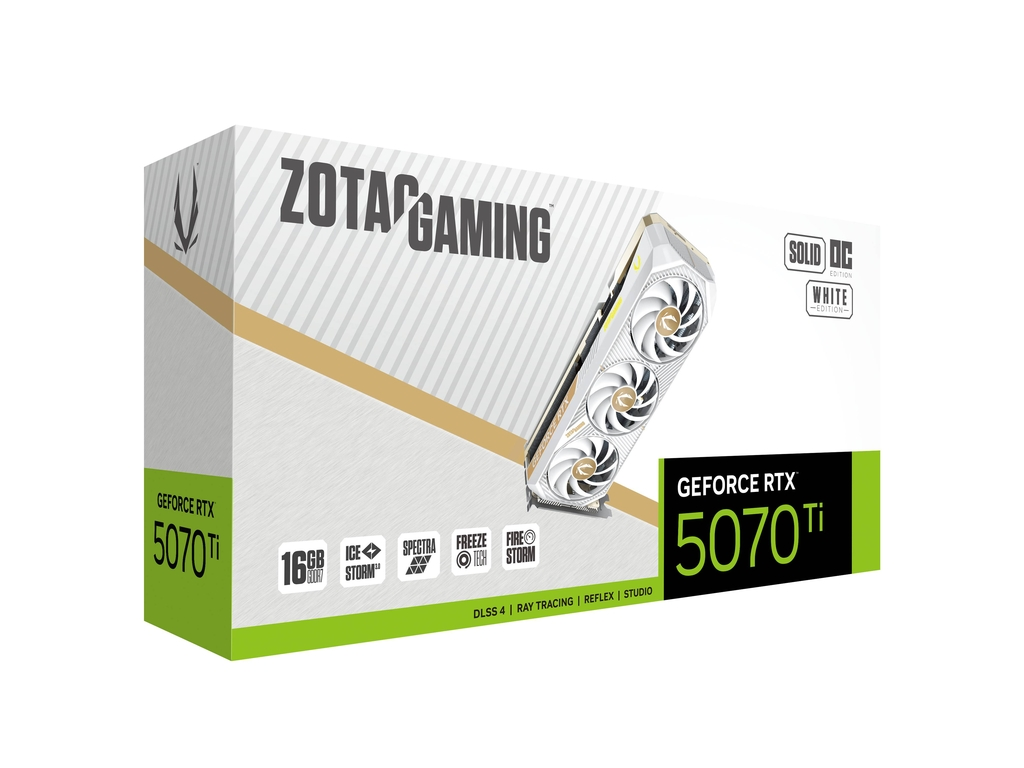ZOTAC RTX 5070 Ti Solid Core OC 16GB GDDR7 White Edition ZOTAC RTX 5070 Ti Solid Core OC 16GB GDDR7 White Edition